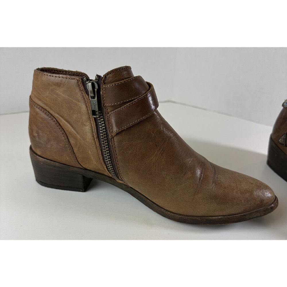 Frye Ray Ankle Boots Brown Leather Western Shootie Cowboy Booties 7.5 M *Flawed - Picture 12 of 16